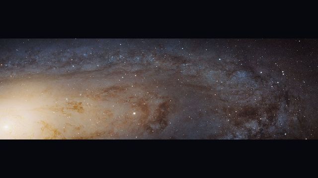 A section of the Andromeda Galaxy imaged by the Hubble Space Telescope