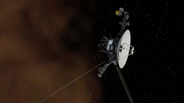 Artist's concept of the Voyager spacecraft in interstellar space