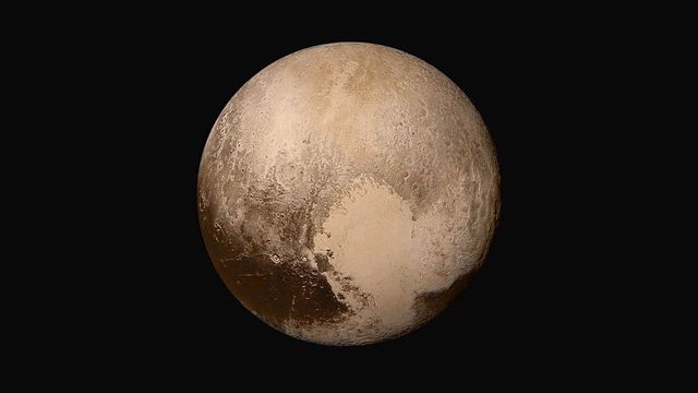 Pluto as imaged by NASA's New Horizons spacecraft