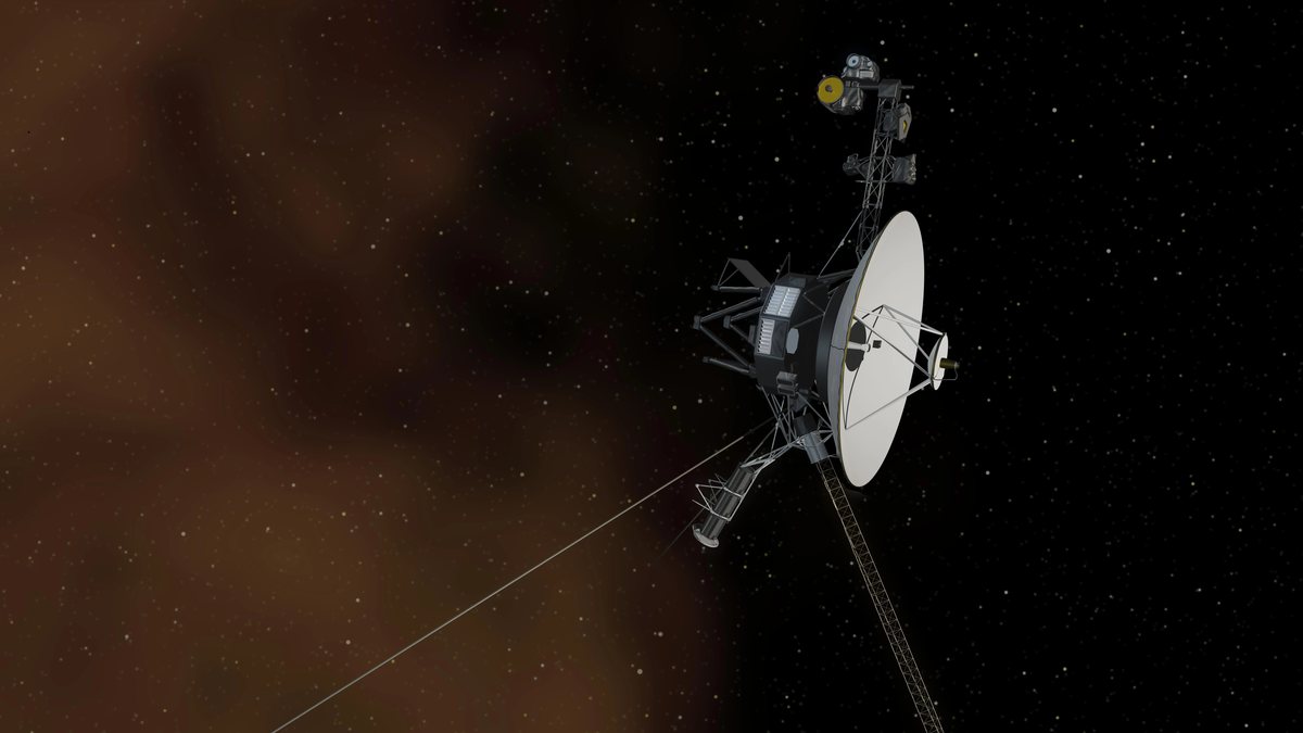 Artist's concept of the Voyager spacecraft in interstellar space
